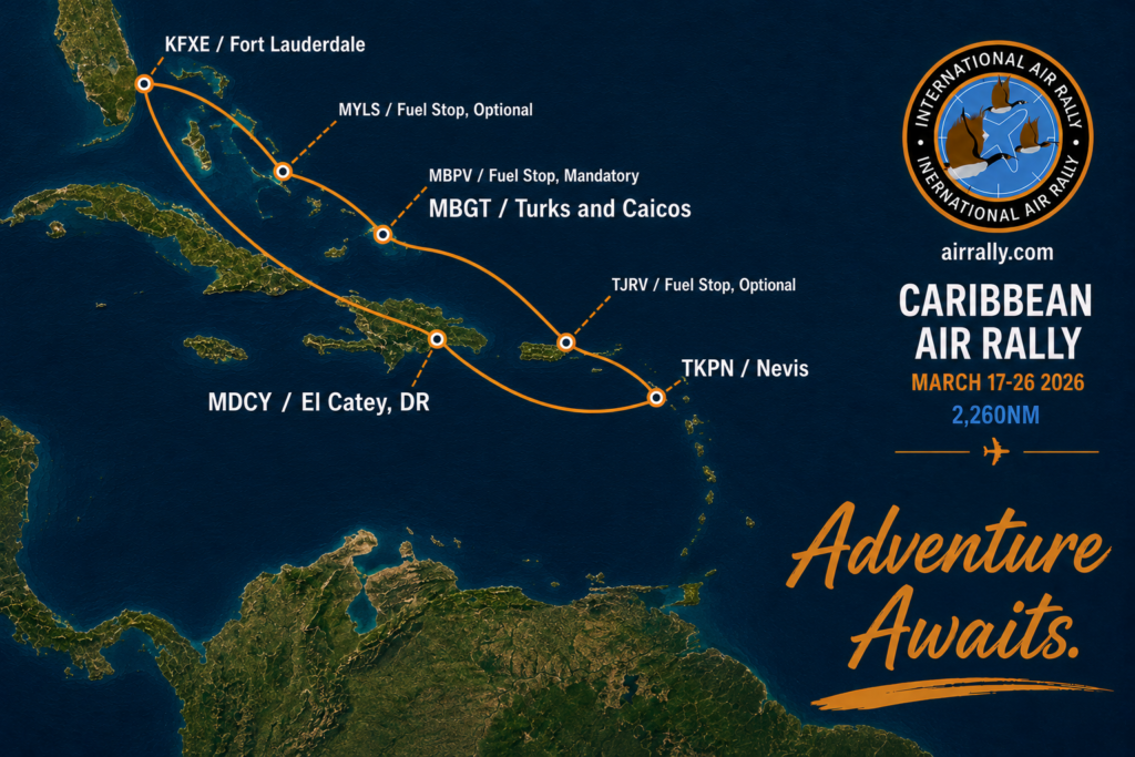 Caribbean Air Rally to the Grenadines route map