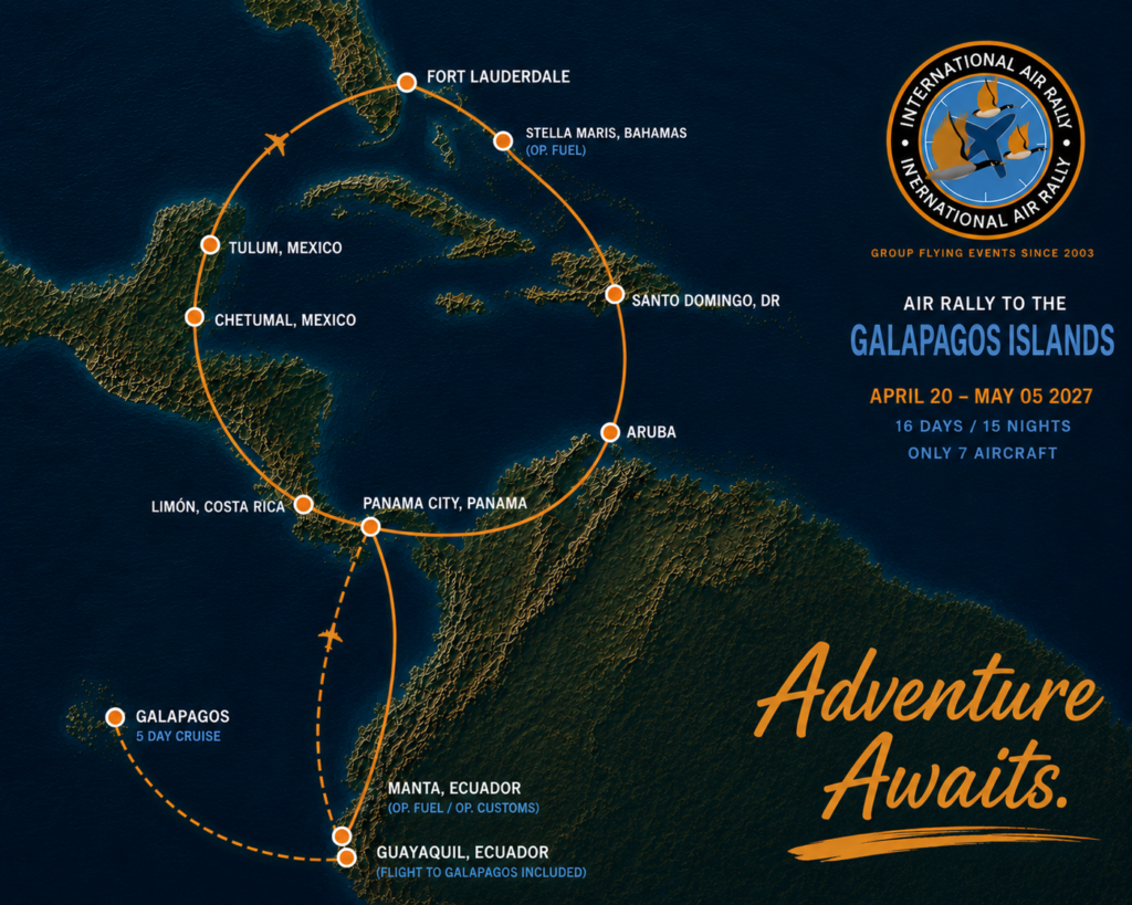 Air Rally to the Galápagos route map
